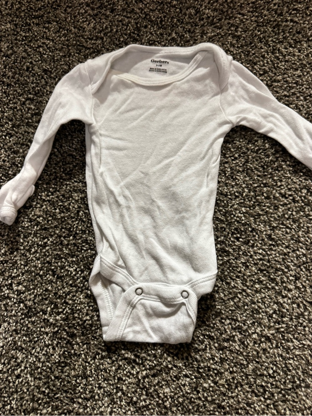 Gerber White Long-Sleeve Infant One-Piece Bodysuit